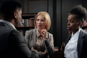 businesspeople talking
