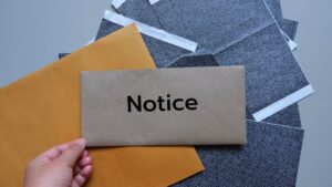 Serving notice in a envelop