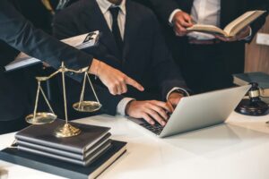 Business lawyer team. Working together of lawyer in the meeting.
